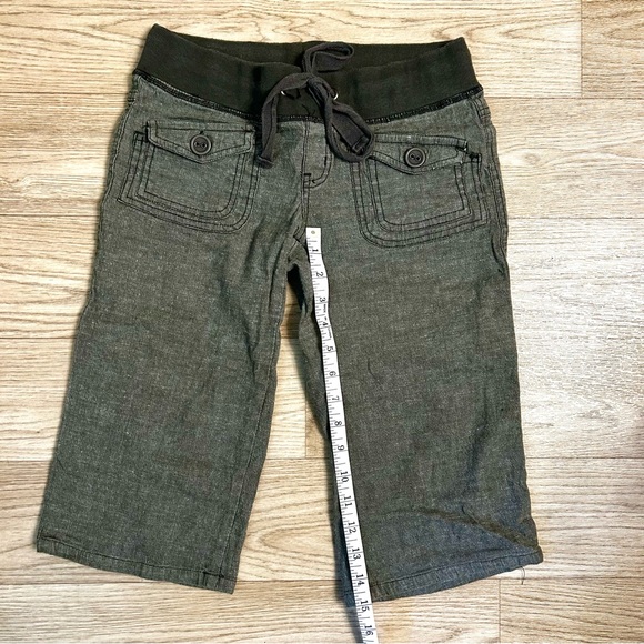 BeBop Olive Green Drawstring Bermuda Shorts | Size 1 | - Picture 8 of 9